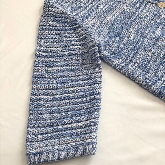 J. Jill Wearever Spray-dyed Sweater-Jacket In Blue Agate Marble New Size Large - Picture 8 of 13